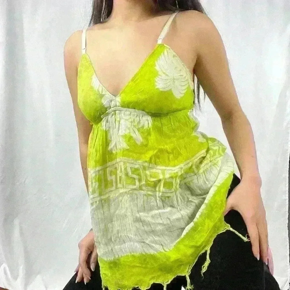 Tropical beach coverup  top/dress made of Batik Fabric - Picture 1 of 4